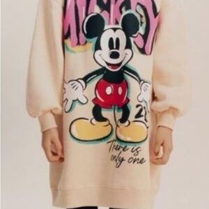Zara Disney collab 11/12 Cream Mickey Mouse Kids Sweatshirt hoodie oversized